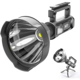 Cumpara ieftin Lanterna Profesionala LED W591 cu Trepied, Powerbank, USB, Reincarcabila, 20W, 8000mAh, 4 Faze Iluminare, Negru