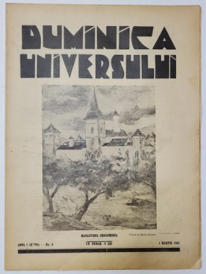 REVISTA &amp;#039;DUMINICA UNIVERSULUI&amp;#039;, ANUL I (XXVII) - No. 9, 1 MARTIE 1931 foto