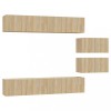 Set dulap TV, 6 piese, stejar sonoma, lemn prelucrat