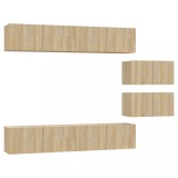 Cumpara ieftin Set dulap TV, 6 piese, stejar sonoma, lemn prelucrat
