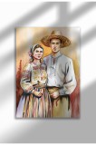 RF-35|Poster Folclor Rom&acirc;nesc, Costume Tradiționale, Imprimeu Digital pe P&acirc;nză, Artă Murală Etnică Vintage | A3 (29.7 x 42 cm) - RF-35