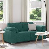 vidaXL Canapea Loveseat Verde &Icirc;ntunecat 140 cm