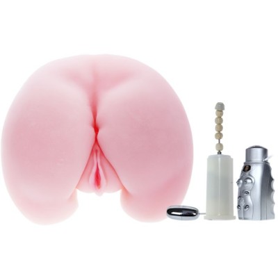 Masturbator Vagin si Anus, 2 Viteze Vibratii, 2 Viteze Rotatii, TPR, Natural, 3.1 kg foto