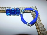 Bratara Murano , noua, brosa vintage cristale masive superba, Marime universala