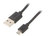 Cablu USB 2.0 A la Micro B 1m Negru, Goobay