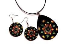 set bijuterii , set colier si cercei din lemn 45947