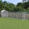 VidaXL Padoc exterior cu acoperiș argintiu 2x14x2,5 m oțel galvanizat