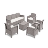 Venus II Set mare de mobilier de grădină cu 7 locuri cappuccino