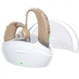 Aparat Auditiv x2 reincarcabil NeoHGS&trade;, cu Acumulator, cu Statie de Incarcare, 130 dB Amplificator de sunet, Autonomie 210 ore, Hipoacuzie Medie-Sever