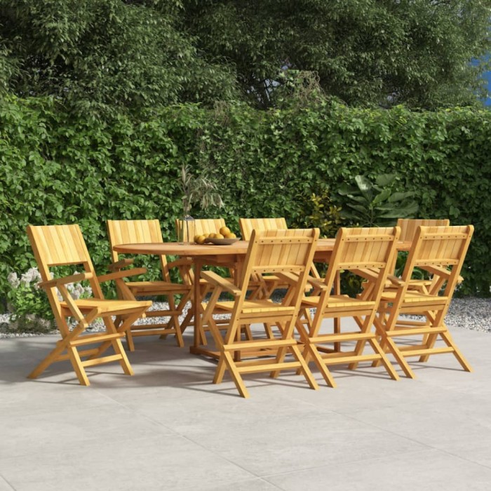 Gossi scaune de gradina pliante, 8 buc., 55x61x90 cm, lemn masiv tec
