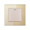 Intrerupator Cap Scara Cu Panou din Sticla Securizata Techstar&reg; TGS 01, 220V, 16A, 86 x 86 mm, Auriu, cu 1 Modul