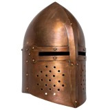 Coif cavaler medieval antichizat, jocuri roluri, aramiu, otel