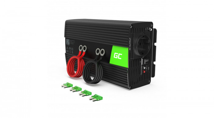 Green Cell Invertor pentru mașină de la 24V la 230V (amplificator de tensiune) 1000W