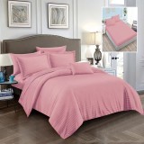 Lenjerie pat dublu,damasc satinat policoton,6 piese cu elastic,purpurie-A706