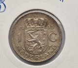 Olanda 1 Gulden 1955 moneda argint km # 184 AG. 720 Juliana