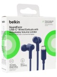Belkin Usb-C Earbuds W/adjustable Volume Limiter Blue Android Devices|Apple Devices