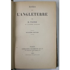 NOTES SUR L &#039;ANGLETERRE par H. TAINE , 1890