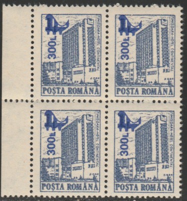 2000 Romania - Hoteluri si cabane (supratipar pod), LP 1527 bloc de 4 MNH foto