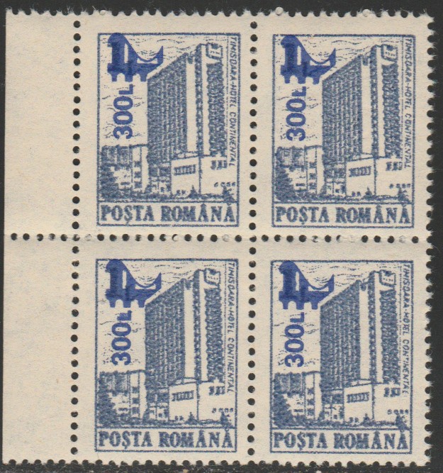 2000 Romania - Hoteluri si cabane (supratipar pod), LP 1527 bloc de 4 MNH