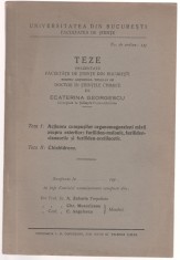 Universitatea Bucuresti - Teza doctorat chimie Ecaterina Georgescu - dedicatie