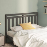 Tăblie de pat, gri, 141x4x100 cm, lemn masiv de pin, vidaXL