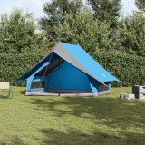 VidaXL Cort de camping &icirc;n formă de A pentru 5 persoane, albastru, rezistent la apă