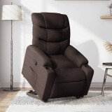Cumpara ieftin Gossi fotoliu rabatabil cu ridicare pe verticala, maro inchis, textil