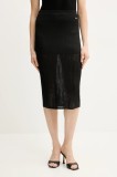 Armani Exchange fusta culoarea negru, midi, drept, XW000113 AF11957