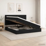 Cumpara ieftin Pat cu LED si saltea Negru 200 x 200 cm Tesatura