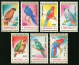 Mongolia 1990 &ndash; Serie papagali-7 timbre-nestampilata