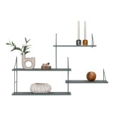 Cumpara ieftin Harlem polc, 4 z&ouml;ld polccal, z&ouml;ld keret 99x17,5x62 cm