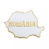 Magnet de frigider, harta alba, placare aurie, MB410