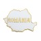 Magnet de frigider, harta alba, placare aurie, MB410