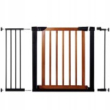 Poarta de siguranta Safety Gate pentru scari, ajustabila 111-117 cm, din otel si lemn, negru maro Household NewTrend