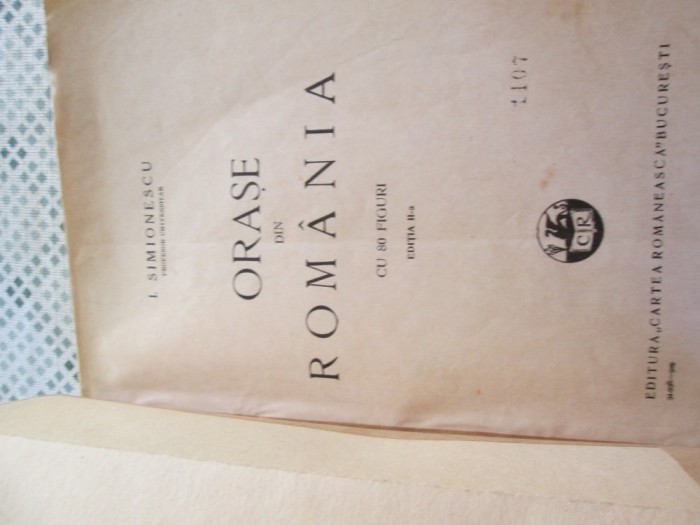I. Simionescu - Orase din Romania (1929)