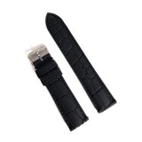Curea Ceas Silicon Premium &ndash; Neagră cu Cusătură Neagră (20mm, 22mm, 24mm)
