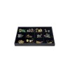 Expozor / Organizator Bijuterii din Catifea Negru / Gri - 23cm - 12 spatii -