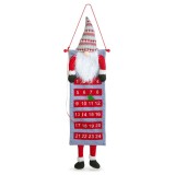 Calendar de perete de Advent - 3D cu elf scandinav - textil - 100 x 28 cm