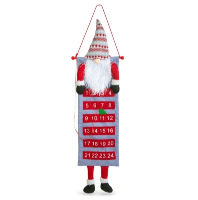 Calendar de perete de Advent - 3D cu elf scandinav - textil - 100 x 28 cm foto