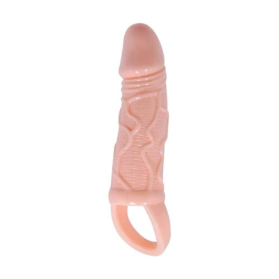 Extensie/Manson Penis Cu Vibratii, Natural, 13.5 cm foto