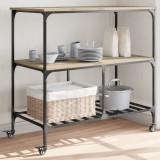 Cumpara ieftin Cărucior de bucătărie stejar sonoma 100x50x95 cm lemn prelucrat