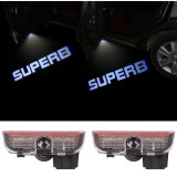 Set 2 Proiectoare Logo LED Skoda Superb, 7W, Canbus, Ornamente Interior, Tuning Auto