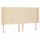Cumpara ieftin Tablie de pat cu aripioare, crem, 163x16x118/128 cm, textil