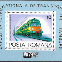 ROMÂNIA 1979 - LP 1001 - EXPOZIȚIA MONDIALĂ DE TRANSPORTURI HAMBURG - COLIȚĂ MNH