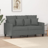 Canapea cu 2 locuri, gri &icirc;nchis, 120 cm, material textil GartenMobel Dekor, vidaXL