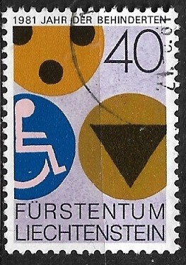 B1006 - Lichtenstein 1981 - Dizabilitati stampilat,serie completa foto