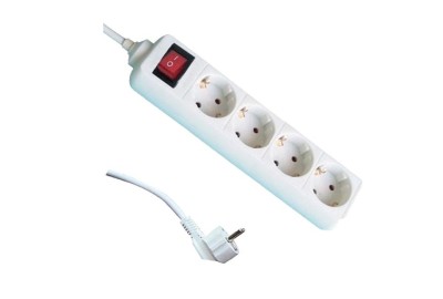 Prelungitor cu 4 prize, 5.0mx1.5mm, cu intrerupator, Makalon, 700759 foto