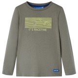 Tricou pentru copii cu m&acirc;neci lungi, kaki, 92