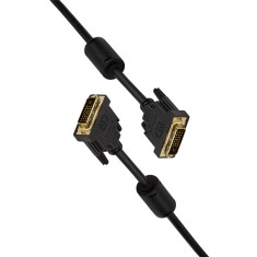 ADAPTOR video LOGILINK, DVI-D DL (T) la DVI-D DL (T) 24+1pin, 2m, conectori auriti, rezolutie maxima Full HD (2560 x 1440), plastic, 2 x ferita, dublu