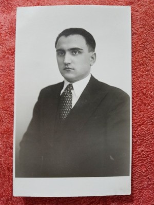 Fotografie tip carte postala, barbat, 1935 foto
